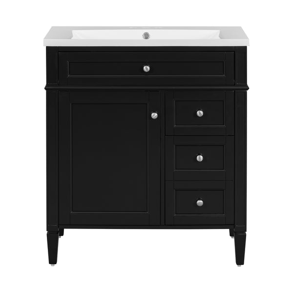 English Elm 30'' Modern Bathroom Vanity With Sink, Stylish Storage Cabinet & Tip-Out Drawer For Organized Elegance SW000122AAB-2