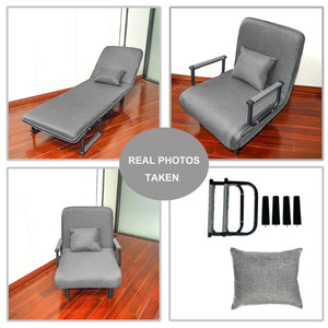 English Elm Folding Convertible Linen Chair Sofa Bed with High Density Foam for Studio Apartments W2710P232152