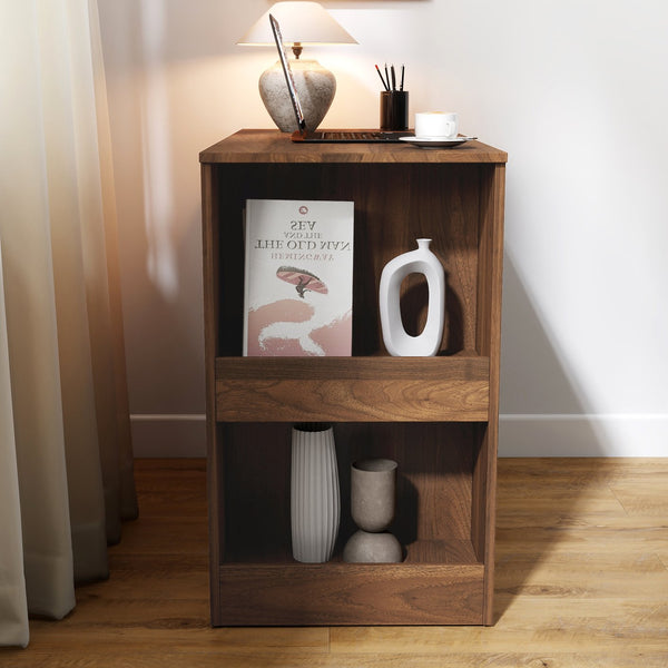 English Elm Computer Corner Desk with Drawers & Foldable Extendable Table, Large Storage Shelves for Home Office W331P297437