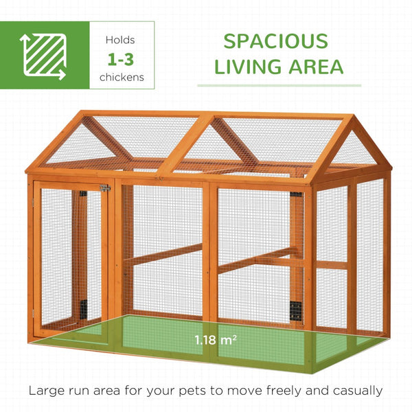 English Elm Pawhut Fir Wood Outdoor Chicken Run with Perches Wire Mesh Modular Backyard Coop W2225P217059
