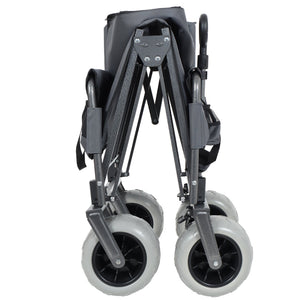 English Elm 3-in-1 Folding Utility Wagon Converts to Bench Seat with All-terrain Balloon Tires Gray W2932P312720