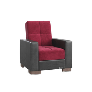 English Elm Primenest Nimbusflow Convertible Armchair With Hidden Storage - Stylish Burgundy/Black Pu Comfort B030P286182-GIGA