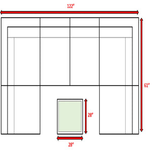 English Elm All-Weather 7-Piece Wicker Sectional Set with 14 Cushions, Glass Table, 5" Plush Seats, Pre-Assembled B120S00140