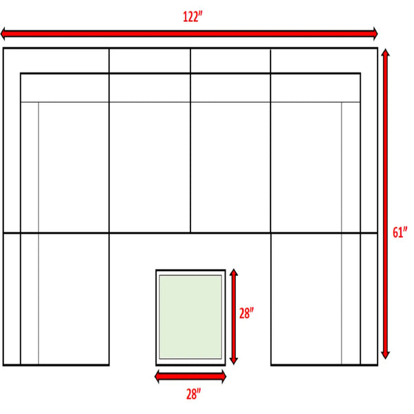 English Elm All-Weather 7-Piece Wicker Sectional Set with 14 Cushions, Glass Table, 5" Plush Seats, Pre-Assembled B120S00140