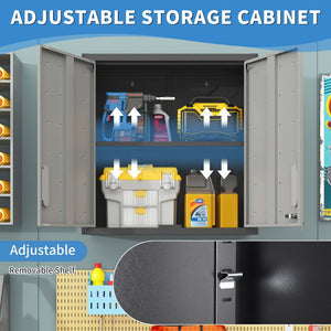 English Elm Heavy Duty Wall Mounted Steel Cabinet Locking Lift Door Garage Workshop Storage T2398P236567