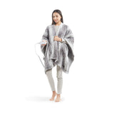 Beautyrest Zuri Glam/Luxury Faux Fur Heated Wrap with Built-in Controller BR54-2781 Grey