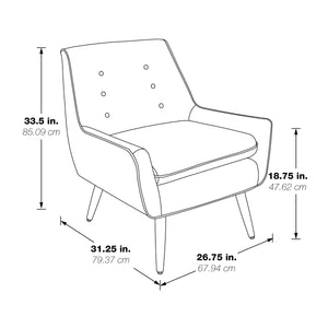 OSP Home Furnishings Blue Rhodes Chair Blue