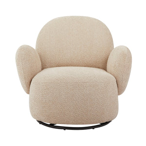 English Elm Accent Cloud Chair with 360° Swivel, Plush Fabric Upholstery, Space-Saving Design, Holds 260 lbs Beige W820S00069