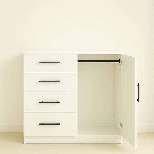 English Elm Robin Gentleman's Chest White — Space-Saving 3-Drawer Wood Dresser, Water/Heat & Scratch Resistant, Eco-Friendly Materials B040S00108