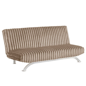 English Elm Futon Modern convertible sofa bed with chrome-reinforced metal legs, foam cushions, sleek engineered frame taupe 45 L x 72 W x 9 H B2741P363832