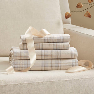 English Elm 4 Pieces Cal King 100% Cotton Flannel Sheet Set, Cozy Andrews Print For Warmth And Comfort B035P381350