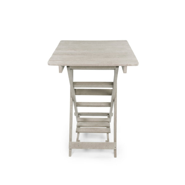 English Elm Summit Ridge Recycled Hdpe Outdoor Folding Bar Table Weather Resistant Eco Patio Sand B2745P409717