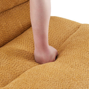 English Elm Upholstered Cocoon Accent Chair Ergonomic Curved Frame Soft Breathable Fabric Lounge Seat Ginger T3623P434430