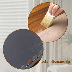 English Elm Modern Black Coffee Table With Beaded Trim – 52" Stylish Storage Solution For Contemporary Living Spaces W2729P298165