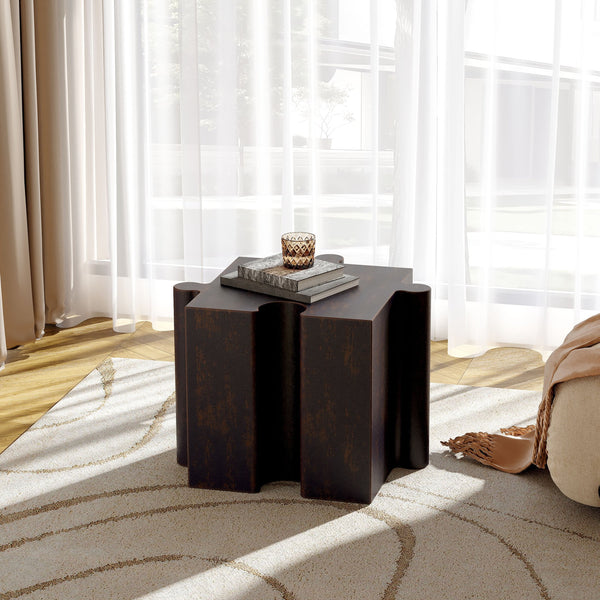 English Elm Christopher Knight Home® - 3-Piece Artistic Puzzle Table Set - Modular Copper Accent Tables For Indoor & Outdoor Use, 200Lb Capacity N770PS33132A