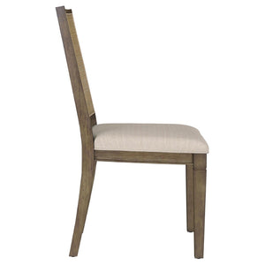 English Elm Jamie 9 Piece Trestle Dining Set with Rattan Back Chairs and Mahogany Veneer Finish B062S01596