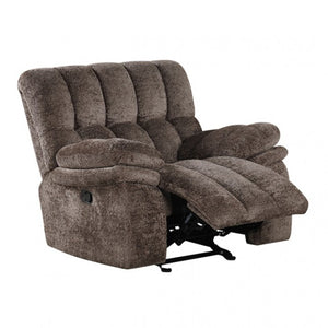 English Elm Transitional Glider Recliner with No-Gap Footrest, Plush Pillow Arms and Attached Back Cushion for Comfort Dark Brown 34 L x 43 W x 27 H B2741P395236