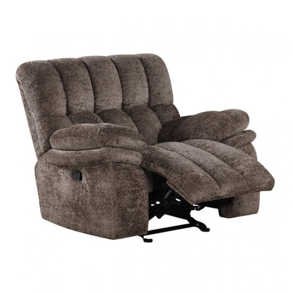 English Elm Transitional Glider Recliner with No-Gap Footrest, Plush Pillow Arms and Attached Back Cushion for Comfort Dark Brown 34 L x 43 W x 27 H B2741P395236