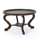 Christopher Knight Home® - Noble House - Althea Dark Walnut Finished Faux Wood Circular Coffee Table