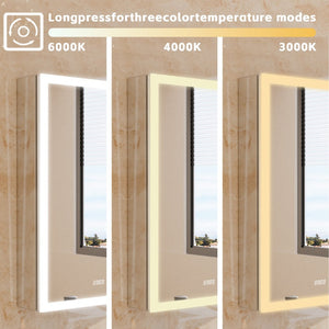 English Elm Lighted Aluminum Medicine Cabinet Smart Mirror with Anti-fog Led and Built-in Usb Outlet W5609P461522