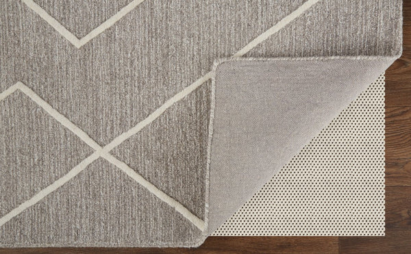 Feizy Rugs Euclid Hand-tufted Wool Rug - Stunning Abstract Design In Natural Undyed Pile For Elegant Spaces Taupe,Ivory,Gray Wool T11t8004gryivyh50