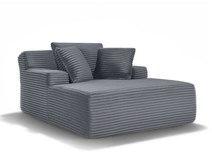 English Elm 66-inch Corduroy Sleeper Lounge Chair Oversized Foam Sofa Bed for Living Room Studio Dark Gray W5527P461980