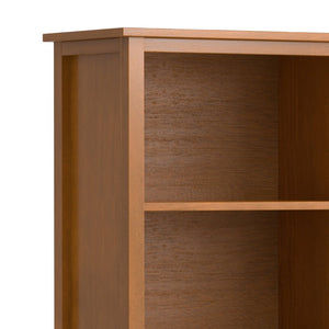 English Elm Warm Shaker 5 Shelf Bookcase Brown Pine - Handcrafted Solid Wood, Light Golden Finish, Adjustable Shelves B136P238605