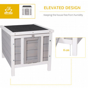 English Elm Pawhut Outdoor Wooden Rabbit Hutch Waterproof Roof Raised Floor Small Pet Shelter W2225P173739