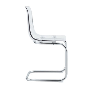English Elm Transparent Polycarbonate Dining Chair Set of 4 with Arched Steel Frame Modern Style W2920P411151