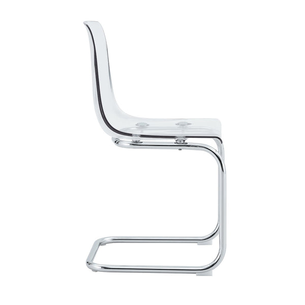 English Elm Transparent Polycarbonate Dining Chair Set of 4 with Arched Steel Frame Modern Style W2920P411151
