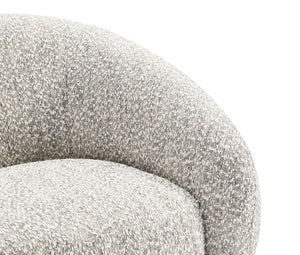 English Elm Contemporary Sculpted Barrel-Back Arm Chair with Smooth Casters, Neutral Textured Upholstery, Stylish Accent Seating Brown Mix,Brown Multi 42 L x 40 W x 35 H B2741P401431