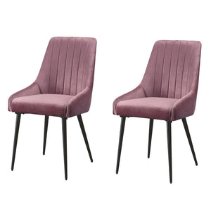 English Elm Pink and Black Tufted Back Side Chairs (Set Of 2)