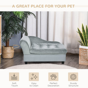 English Elm Pawhut Modern Pet Sofa Bed With Hidden Storage For Small Dogs, Plush 3" Foam, Stylish Gray Design W2225P173807-GIGA
