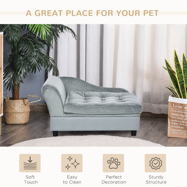 English Elm Pawhut Modern Pet Sofa Bed With Hidden Storage For Small Dogs, Plush 3" Foam, Stylish Gray Design W2225P173807-GIGA