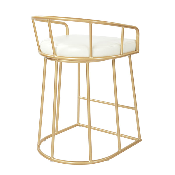 OSP Home Furnishings Luna 26" Counter Stool White/Gold