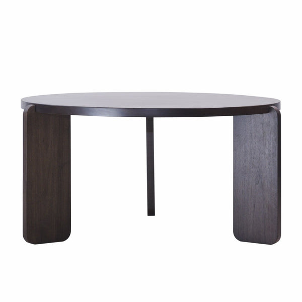 English Elm 32.68 Inch Black Oak Veneer Nesting Round Coffee Table Set for Modern Living Rooms W2899P435700