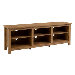 English Elm Walker Edison - Modern Barnwood 70" TV Stand with 3 Open Shelves, Adjustable Storage, 250 lb Capacity, Cord Management B185P169321
