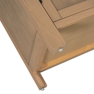 English Elm U_STYLE Mid-Century 4-Door Storage Sideboard with Adjustable Shelves, Retro Handles, Sturdy Pine Legs Wood N711P218615D