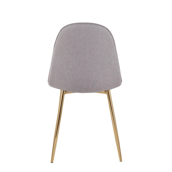 English Elm Pebble Contemporary Chair Set Of 2 In Gold Steel & Light Grey Fabric - Stylish, Comfortable Seating B202P223625-GIGA