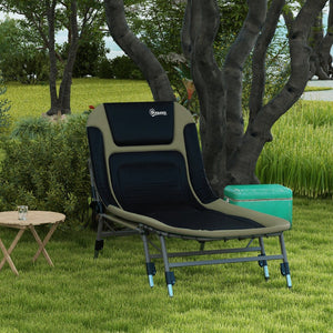 English Elm Outsunny Folding Camping Cot With Padded Cushions, 180° Recline, Heavy-Duty, Portable & Compact! W2225P200560-GIGA