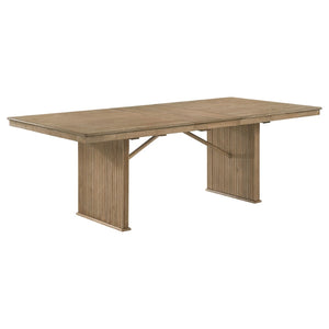 English Elm Distressed Oak Veneer Extension Dining Set with Sideboard Seats Eight in Farmhouse Style B062S01841