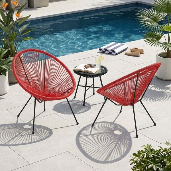 English Elm Anson Outdoor Accent Chairs Set of 2 Woven Rattan Basket Seat Patio Lounge Pair Orange N773P404950O