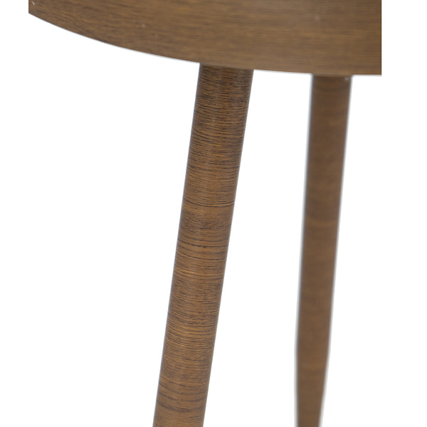 English Elm 18x18x22" Round Side Table with Glass Top, Faux Marble Accent & Antique Gold Tapered Legs for Living Room Decor and Plant Stand W2078P406646