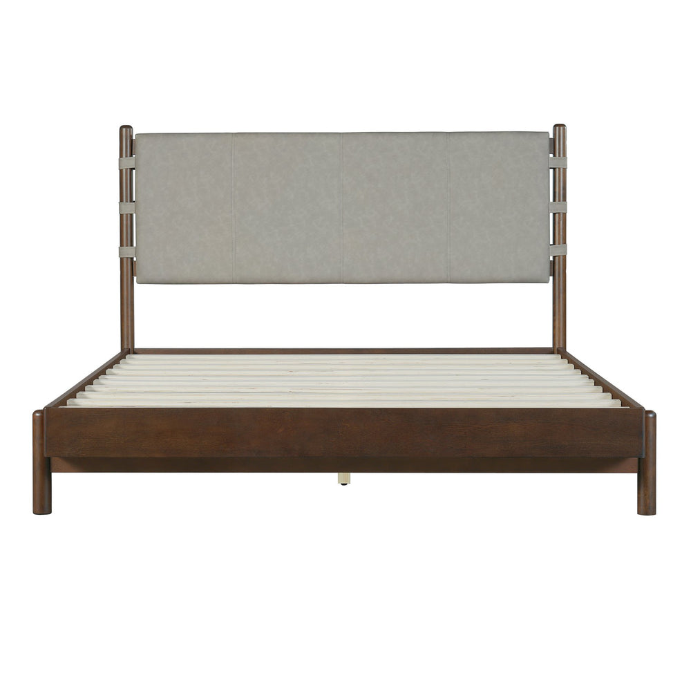 English Elm Christopher Knight Home® - Premium Rubber Wood Platform Bed Frame - Stylish Queen Bed With Elegant Headboard In Walnut & Grey N770P288638D_N770P288639D