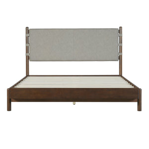 English Elm Christopher Knight Home® - Premium Rubber Wood Platform Bed Frame - Stylish Queen Bed With Elegant Headboard In Walnut & Grey N770P288638D_N770P288639D