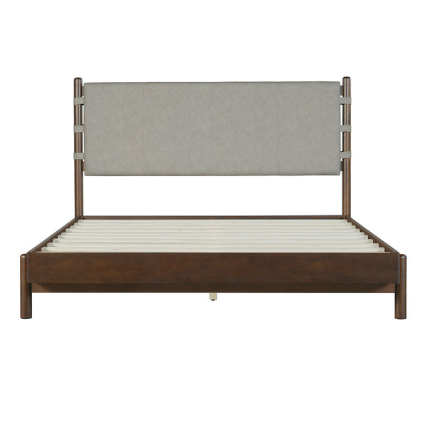 English Elm Christopher Knight Home® - Premium Rubber Wood Platform Bed Frame - Stylish Queen Bed With Elegant Headboard In Walnut & Grey N770P288638D_N770P288639D