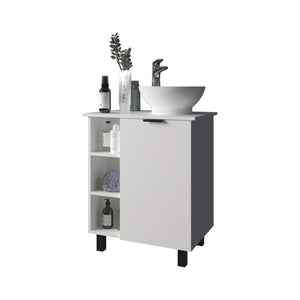 English Elm FM Floating Bathroom Vanity with Integrated Sink and Soft-Close Cabinet for Sleek Modern Storage White 28.7 L x 28.7 W x 11.4 H B128P335856