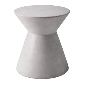 Sunpan Astley Round Concrete End Table – Bold Tapered Design for Indoor & Covered Outdoor Spaces White