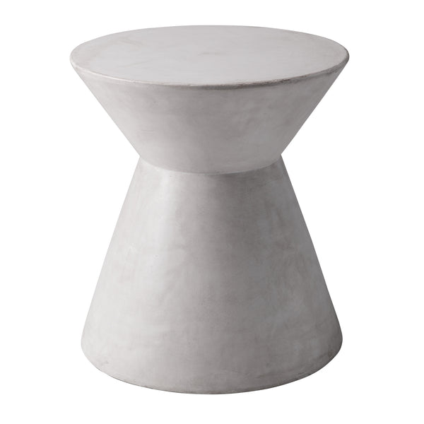 Sunpan Astley Round Concrete End Table – Bold Tapered Design for Indoor & Covered Outdoor Spaces White