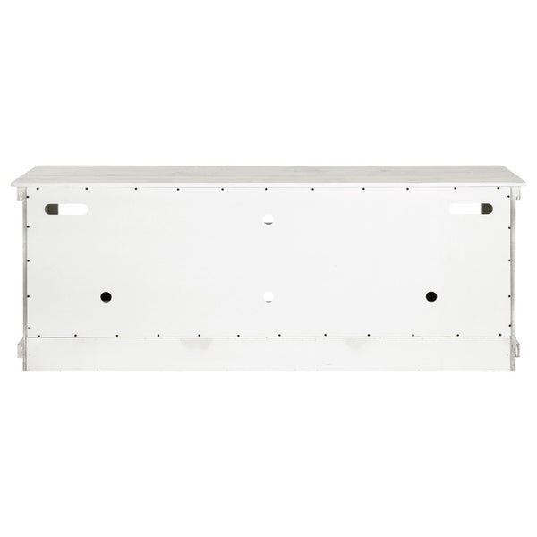 English Elm Castleton Farmhouse Media Console with Shuttered Doors and Distressed Pine Finish B062P451646